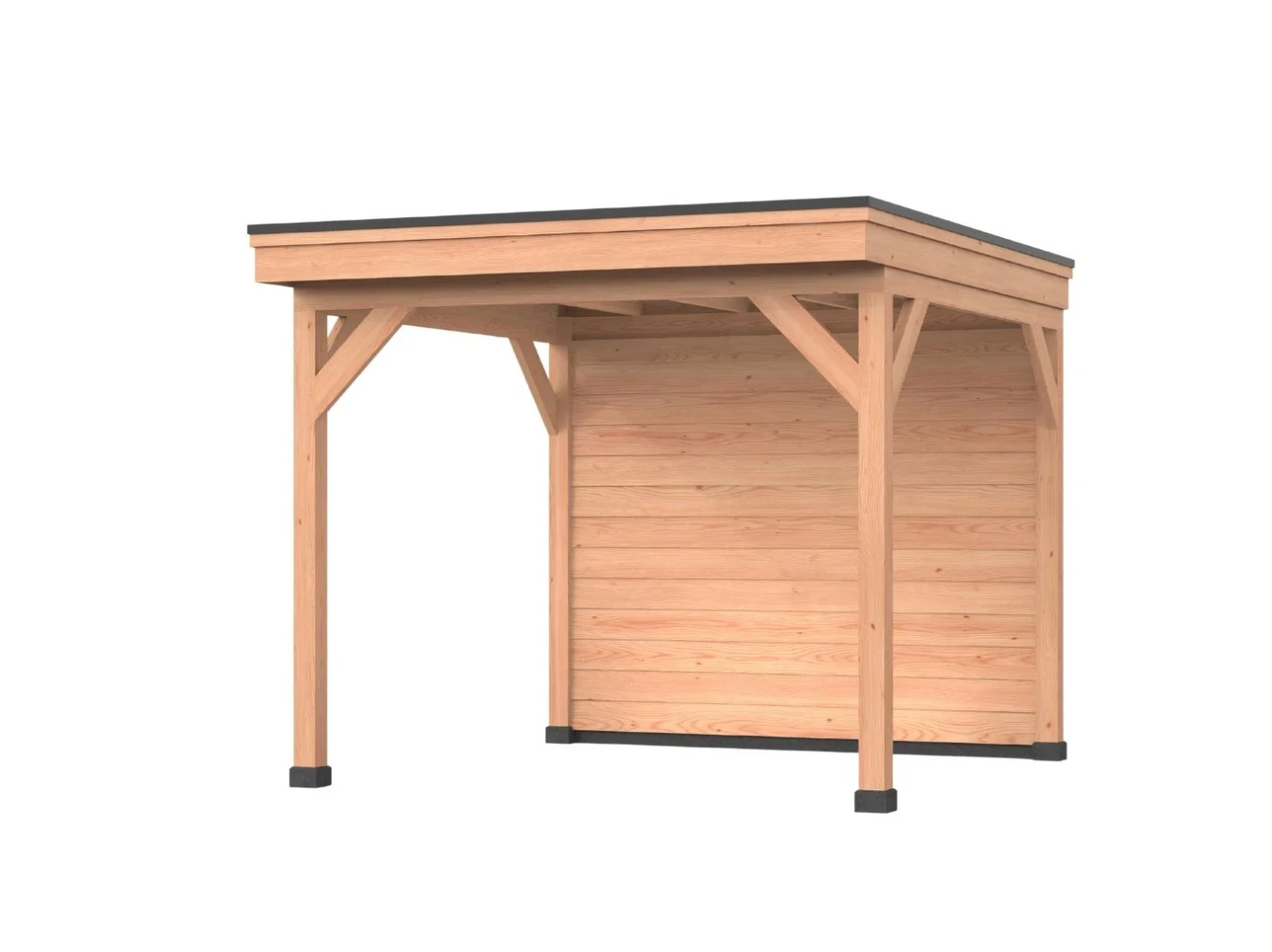 Douglas overkapping, 400 x 250, Met achterwand, Westwood DIY - Afbeelding 1